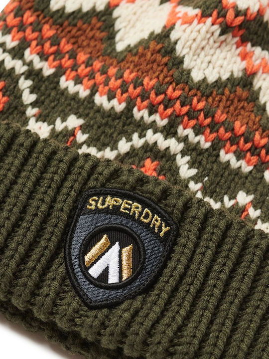 Superdry Beanie Beanie Knitted in Khaki color