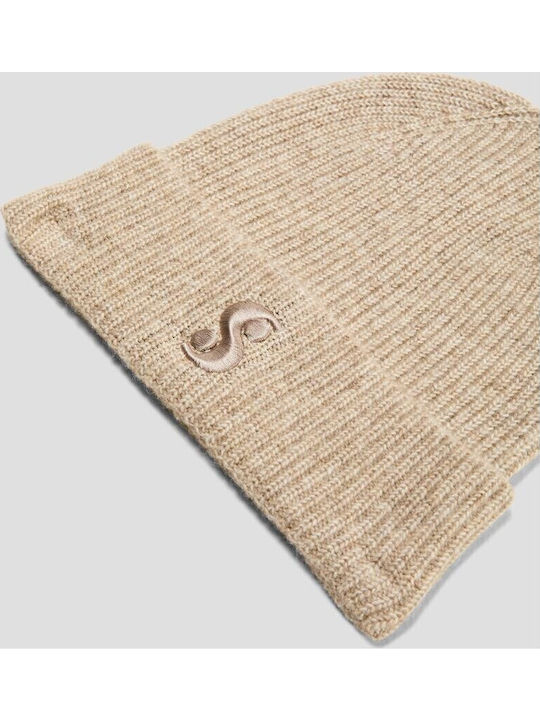 Beanie Unisex Beanie Knitted in Beige color