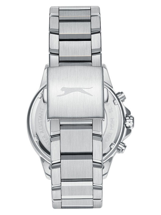 Slazenger Herrenuhr 44mm Batterie mit Silber Metallarmband