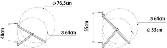 Lampa Wall Mount Tire/Rim Holder XL Folding 150kg Max 147.5cm Φ3.2cm Lampa 1 Piece
