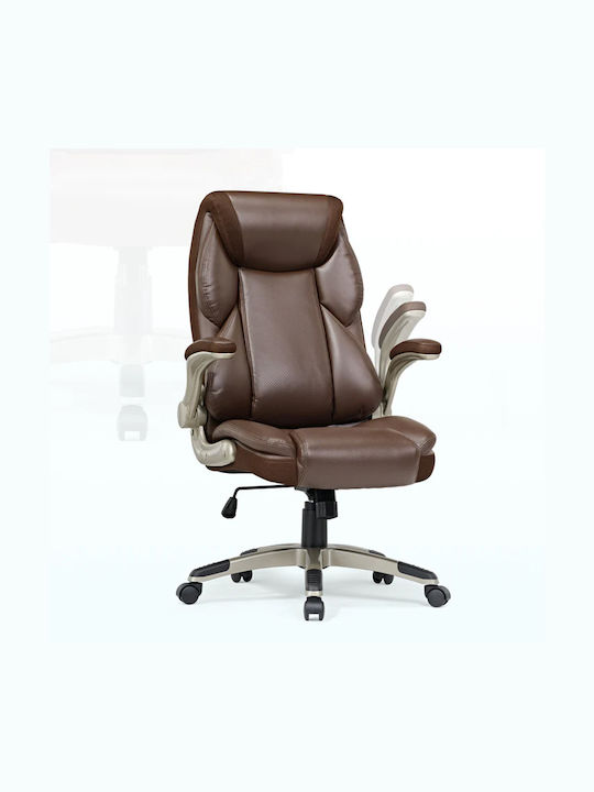 Eureka Ergonomic ERK-OC11-BR Καρέκλα Γραφείου με Ανάκλιση και Ρυθμιζόμενα Μπράτσα Καφέ