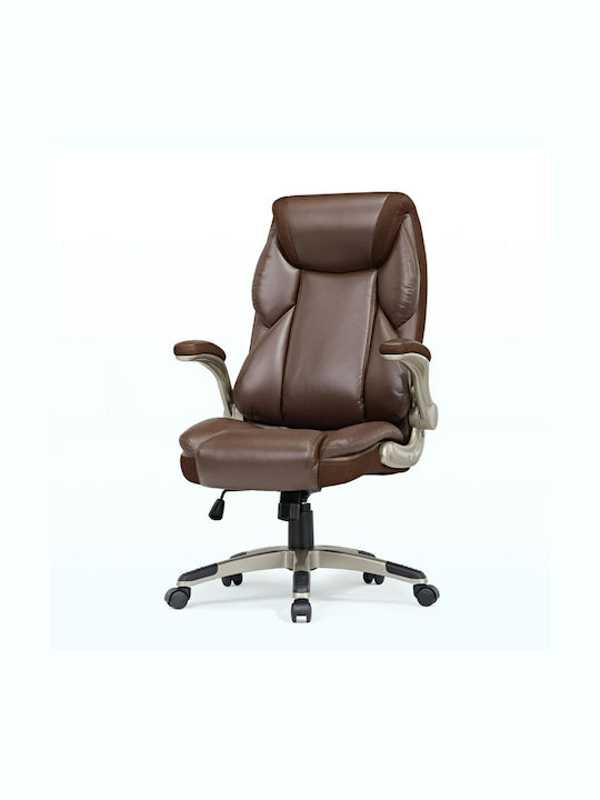 Eureka Ergonomic ERK-OC11-BR Καρέκλα Γραφείου με Ανάκλιση και Ρυθμιζόμενα Μπράτσα Καφέ