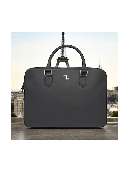 7.Dots Leather Men's Briefcase Black