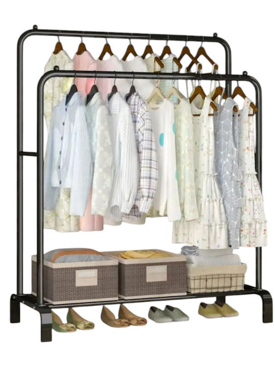 Floor Garment Rack made of Metal Black 110x45x150cm