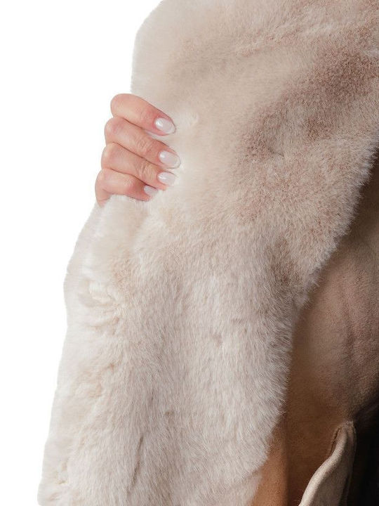 Women's Short Fur Beige