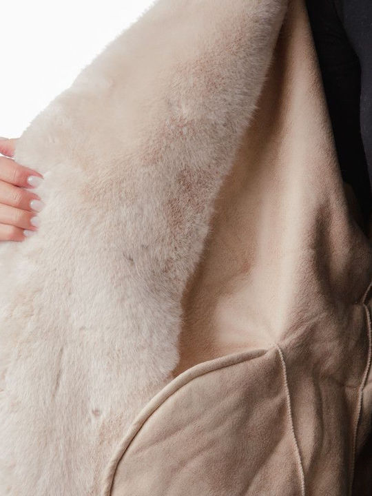 Women's Short Fur Beige