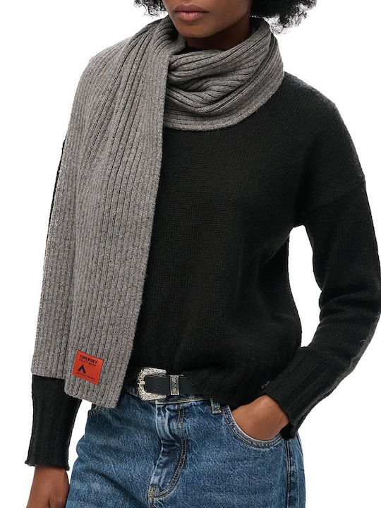 Superdry Women's Knitted Scarf Gray