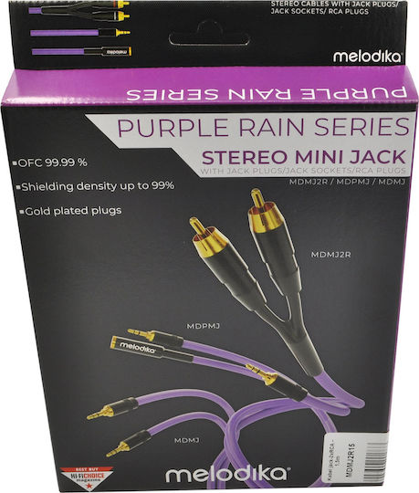 Melodika 3,5mm Klinkenkabel 3,5mm Stecker - 3,5mm Stecker Schwarz 12m