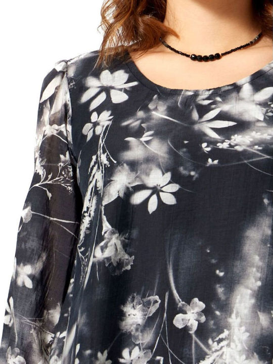 Γυναικεία Μπλούζα Floral Μαύρη