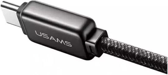 Usams Fast Charging Braided USB 2.0 Cable USB-C male - USB-C 100W PD Μαύρο 1.2m SJ744USB01