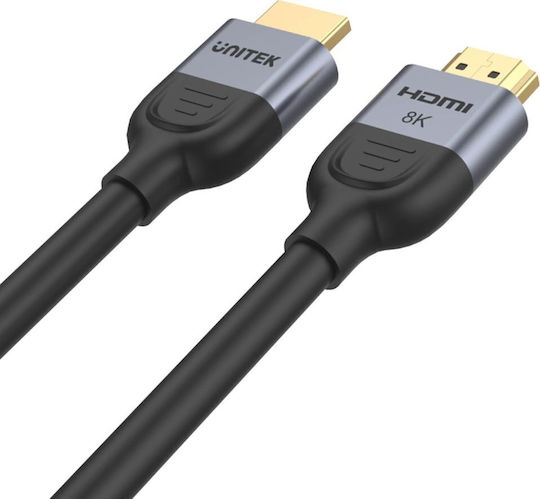 Unitek 60Hz HDMI 2.1 Ultra High Speed 48Gbps 4K 120Hz HDR VRR Cable HDMI Male - HDMI Male 1m Black