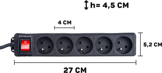 Keltin Power Strip 5 Positions with Switch and Cable 3m