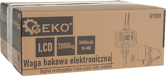 Elektronische Lagerwaage Fernbedienung Maximale Kapazität 2000 kg Geko G71159