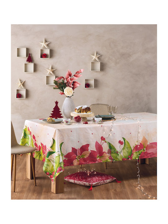 Kentia Snow Christmas Tablecloth Beige L160xW230cm.