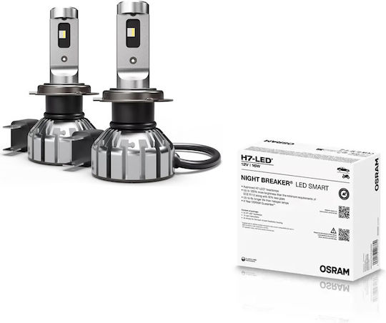 Λάμπες Led H7 Osram 12volt 16watt Night Breaker Smart +330% 6000k 64210dwnbsm 2 Τεμάχια