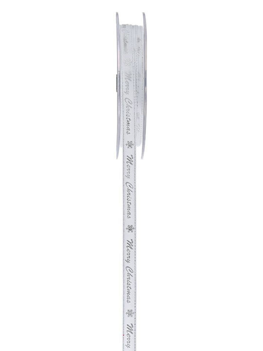 Iliadis Merry Xmas Christmas Ribbon White 1800x1cm 1pc