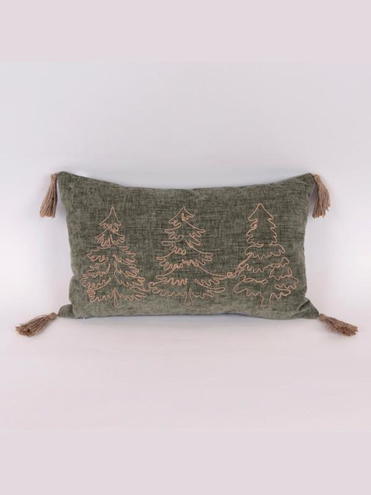 Eurolamp Pillow Olive Christmas Trees 30x50cm 600-46020