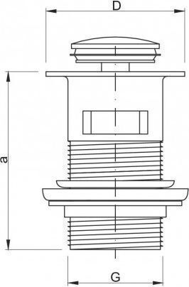 Click-clack Cap Sink with Overflow Silver