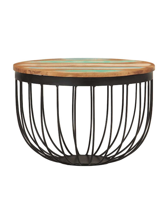 Round Side Table from Solid Wood Colorful L50xW50xH35cm.