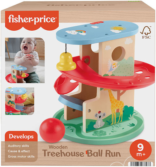 Mattel Μπάλα Treehouse Ball Run από Ξύλο για 9+ Μηνών