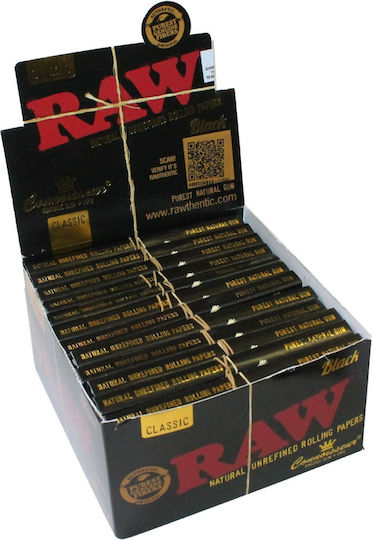 Raw Classic Black Cigarette Rolling Papers King Size Slim with Cone Tips 32 sheets 1pcs
