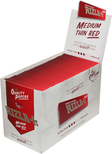Rizla Medium Thin Red Χαρτάκια Στριφτού Τσιγάρου 50 φύλλα 1τμχ