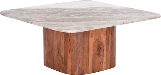 Square Central Coffee Table Volti Made of Solid Wood Grey W80.5xL80.5xH37cm