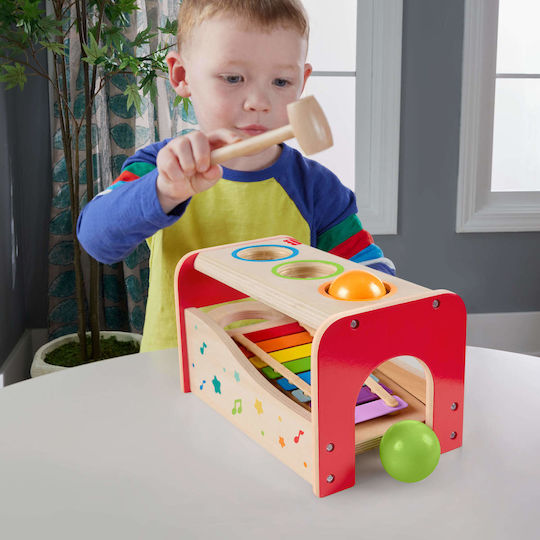 Mattel Musical Instrument Pound & Tap Bench Xylophone made of Wood with Sounds for 18++ Months