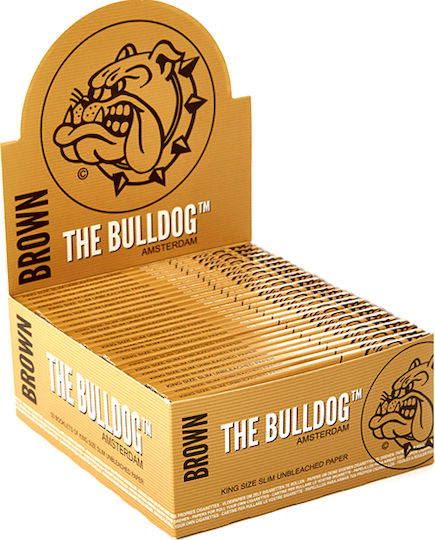 The Bulldog Amsterdam Brown Χαρτάκια Στριφτού Τσιγάρου Slim King Size 33 φύλλα 50τμχ