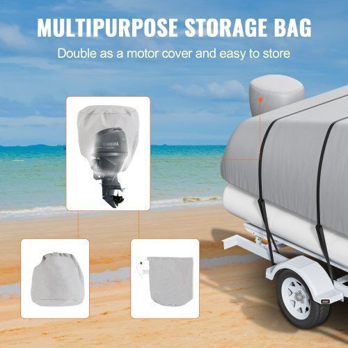 Vevor Pontoon Cover 19'-20' Waterproof Gray Fqczx800d192khiyzv0