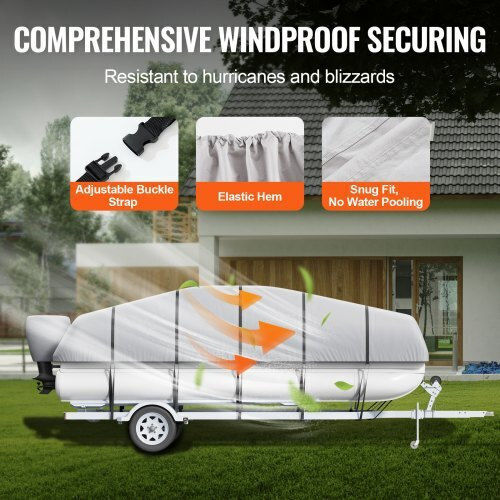 Vevor Pontoon Cover 19'-20' Waterproof Gray Fqczx800d192khiyzv0