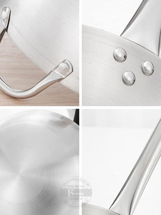 Wok από Ανοξείδωτο Ατσάλι 34cm