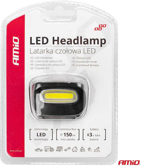 AMiO Headlamp LED IPX3 with Maximum Brightness 80lm 150 Flux
