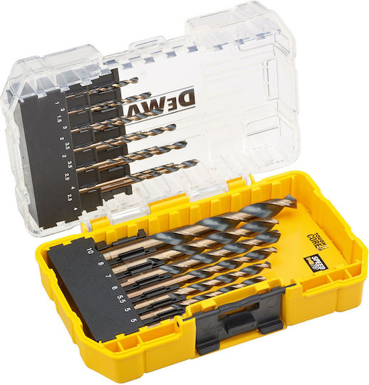 DEWALT Комплект 19 Диамантени Свредла HSS с Цилиндрична Опашка за Метал