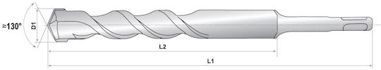 Raider Concrete Drill 4 Cutters SDS-Plus 6x160mm Four-Cut Drill with SDS Plus Shank for Masonry 6x100mm