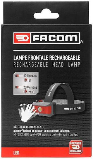 Facom Rechargeable Headlamp LED with Maximum Brightness 200lm
