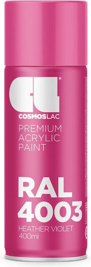 Cosmos Lac Σπρέι Βαφής Premium Acrylic με Μεταλλικό Εφέ Heather Violet RAL 4003 400ml