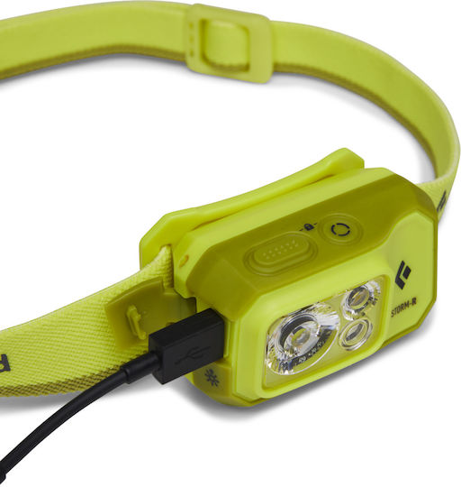 Black Diamond Lumină de lucru și de sit, cu baterie Lanternă Frontală LED IP67 cu Luminozitate Maximă 500lm Storm R Galben