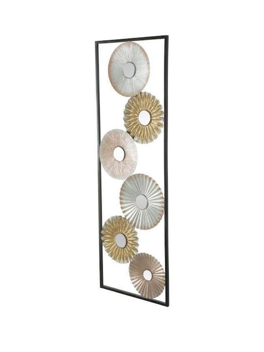 Mauro F Multicolour Wall Decor Made of Metallic 31x1.8x90cm