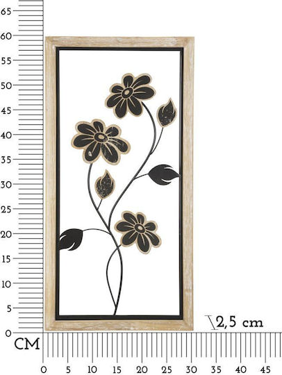 Mauro F Decorațiune Pentru Perete Neagră Din Lemn 30x2.5x60cm