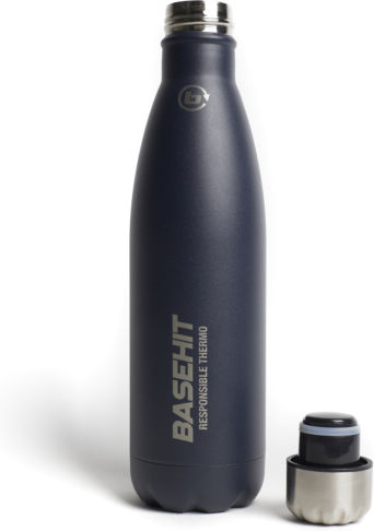 Basehit Recyclable Bottle Thermos Stainless Steel BPA Free 500ml Blue Black with Straw