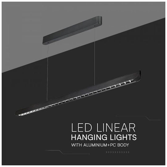 V-TAC LED Γραμμικό Φωτιστικό Οροφής 36W Θερμό Λευκό IP20 Μ122.7xΒ6xΥ5εκ.