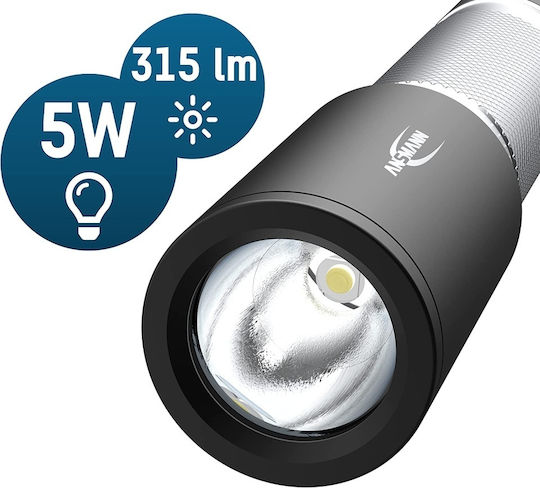 Ansmann Taschenlampe LED IPX4 mit maximaler Helligkeit 315lm Schwarz