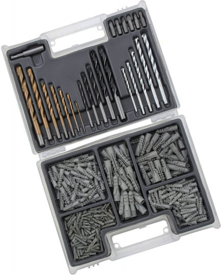 MTX Set of 300 Drills with Cylindrical Shank for Wood