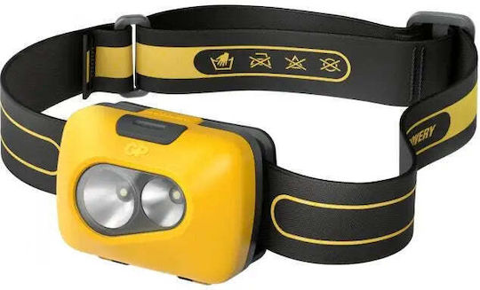 GP Batteries Headlamp LED IPX4 with Maximum Brightness 100lm Black