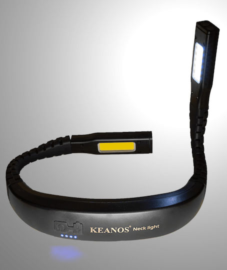 Rechargeable Neck Flashlight LED IP44 with Maximum Brightness 200lm Black