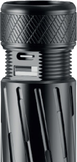 Eurolamp Rechargeable Flashlight LED IP44 with Maximum Brightness 1100lm Black