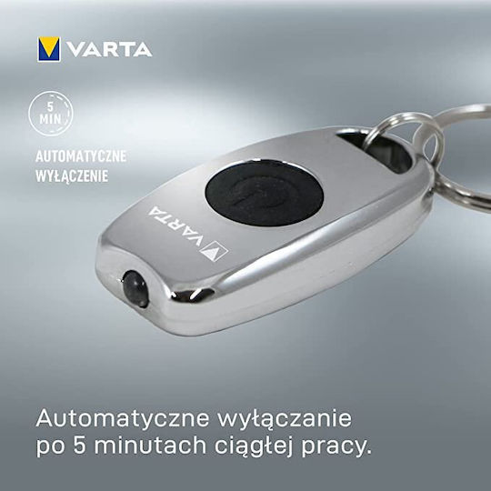 Varta Keychain Flashlight LED with Maximum Brightness 15lm Silver