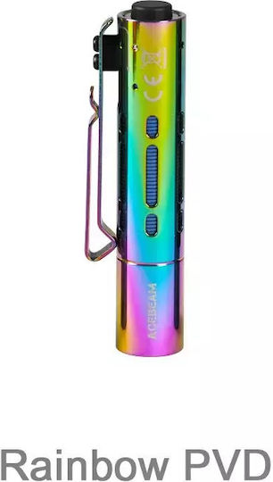 Acebeam Wiederaufladbar Taschenlampe LED Wasserdicht IP68 mit maximaler Helligkeit 650lm Rider Rx Regenbogen Mehrfarbig