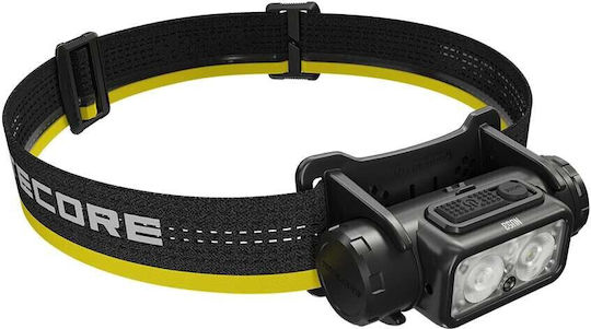 NiteCore Rechargeable Headlamp LED Waterproof IP68 Dual Function with Maximum Brightness 1800lm White